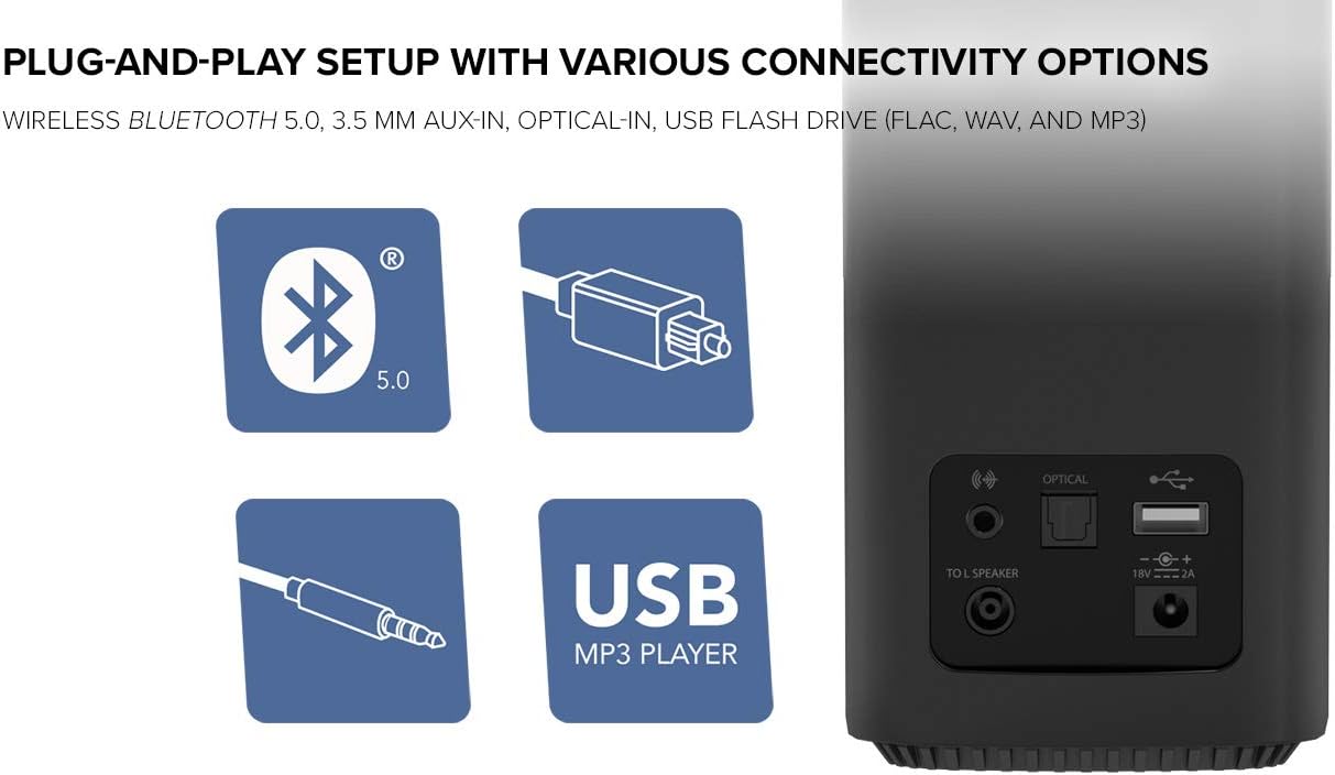 Creative T100-2.0 Compact Hi-Fi Desktop Bluetooth Speakers