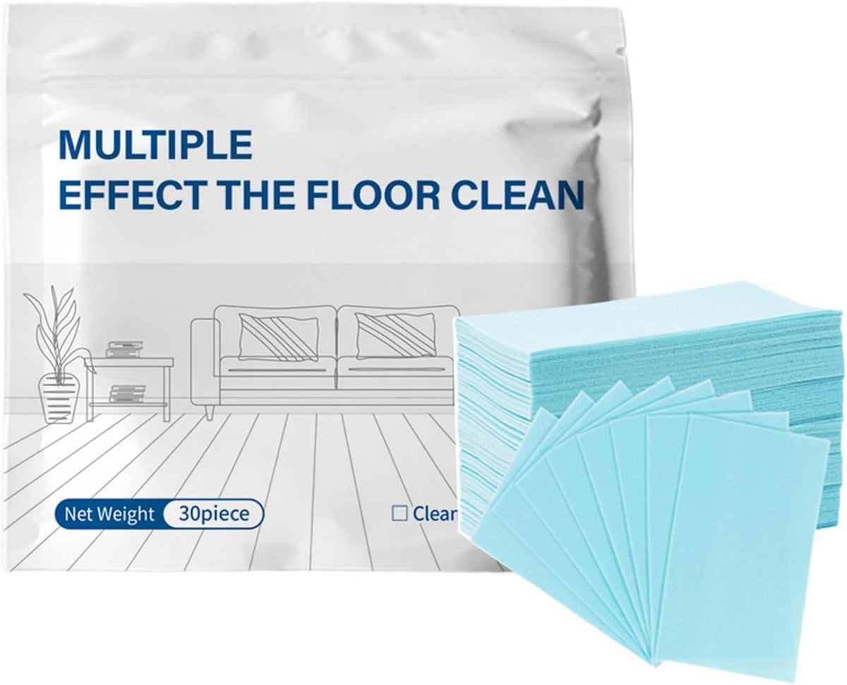 30-Piece Dissolvable Mopping Sheets | Floor Cleaning Tablets Multi-Surfaces Cleaner - for Tile Household Rental House Bedroom Office Entryway Apartment Kitchen