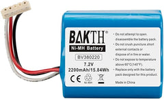 BAKTH Real Capacity 2200mAh 7.2V NiMH Battery Compatible with Braava 380T, Braava 380, Mint Plus 5200, 5200C