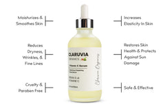 CLARUVIA 120ml Natural Vitamin C Serum All-Natural Moisturizer Facial Skincare for Ladies and Men | Toning and Hydrating with Hyaluronic Acid, Vitamin E, Rosa Casina Extract, Aloe Vera Extract | Anti Aging, Skin Repairing and Brightening