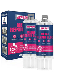 ATP 2-Pack 160g Metal Repair Glue Heavy Duty Epoxy Adhesive for Metal to Metal, Plastics, Stainless Steel, Aluminum Alloy