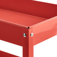 Amazon Basics Steel 3-Shelf Multipurpose Tub Utility/Supply Cart with 550 lb Capacity - Red