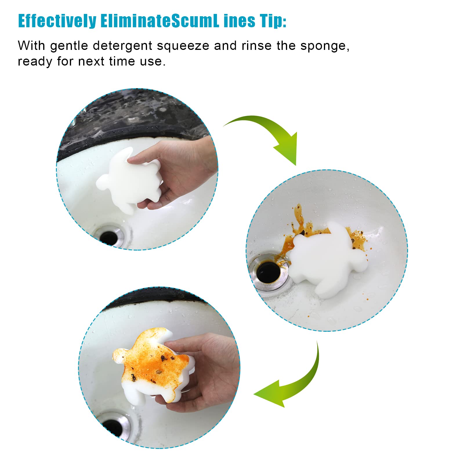18pcs Oil Absorbing Scum Sponge for Hot Tub, Pool Sponge Oil Absorber Hot Tub Accessories Floating Oil & Scum Absorber for Pool & Spa, Turtle Shape (White)