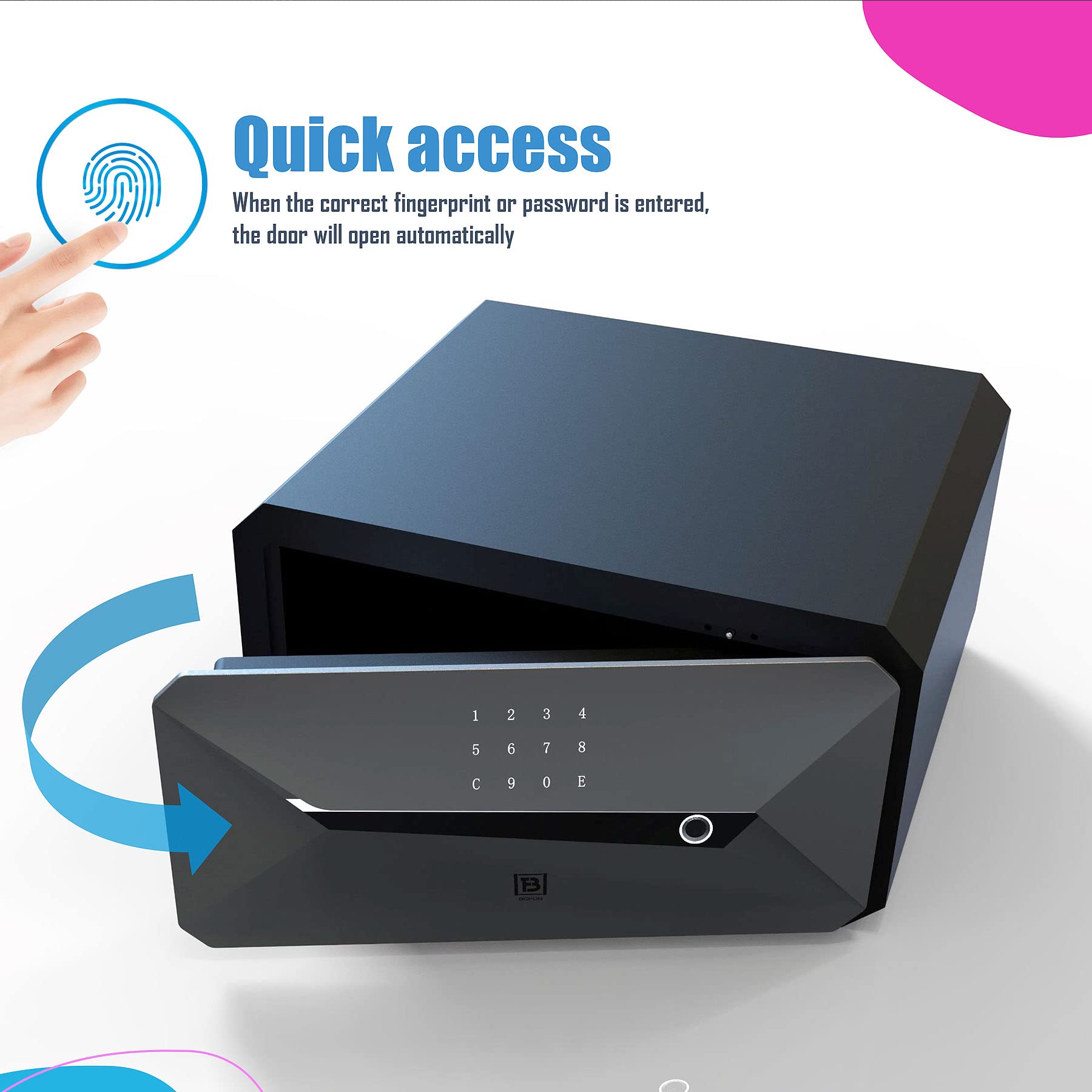BOFON Y-Series Home 1.45 Cubic Fingerprint Smart Safe Box Security Box with Key