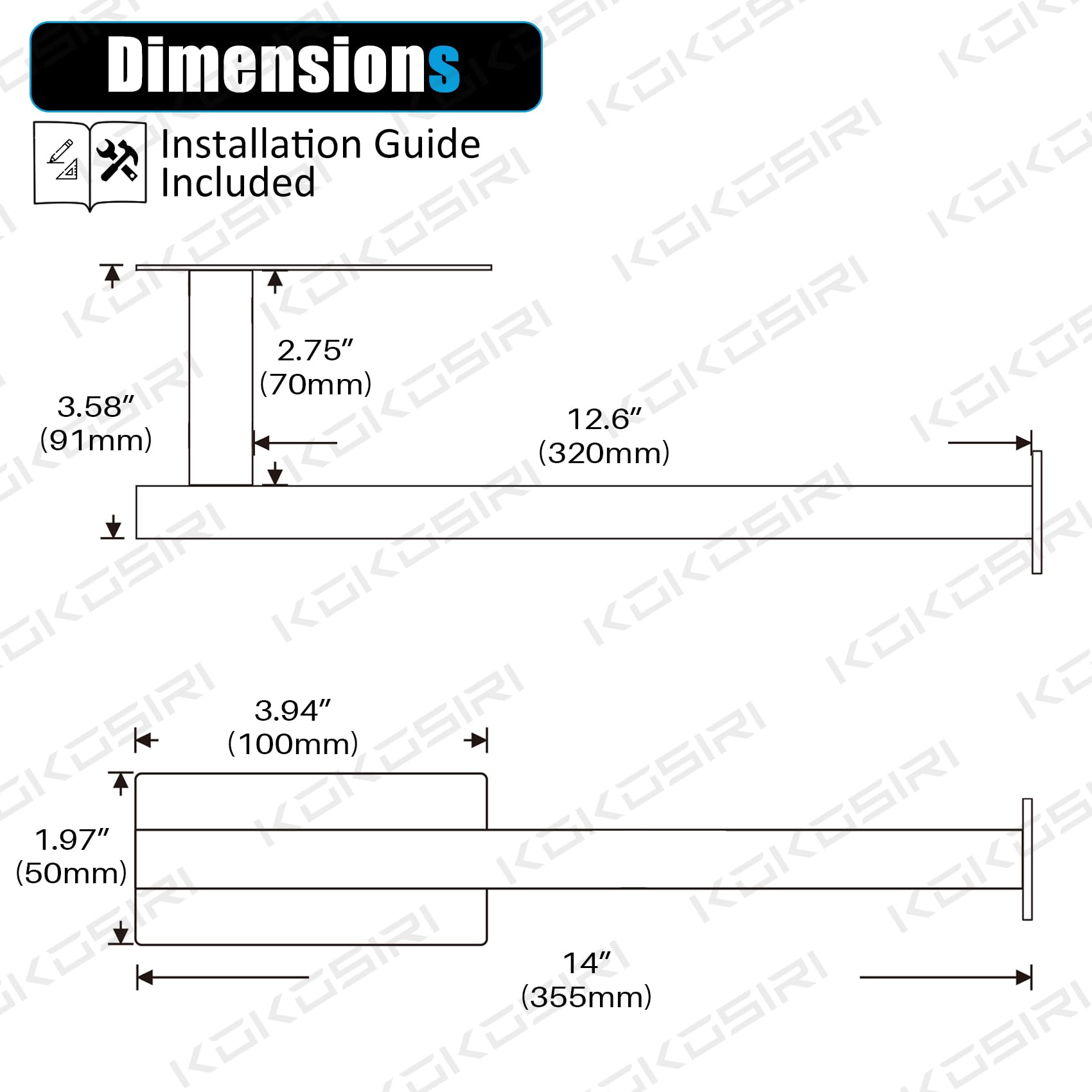 AONEON Self-Adhesive Bar Under Cabinet Paper Towel Holder for Kitchen