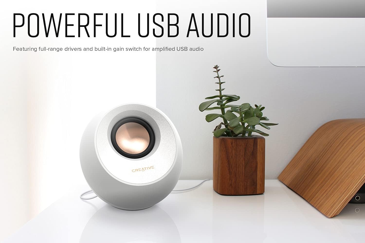 Creative Pebble 2.0 USB-Powered Desktop Speakers with Far-Field Drivers and Passive Radiators for PCs and Laptops