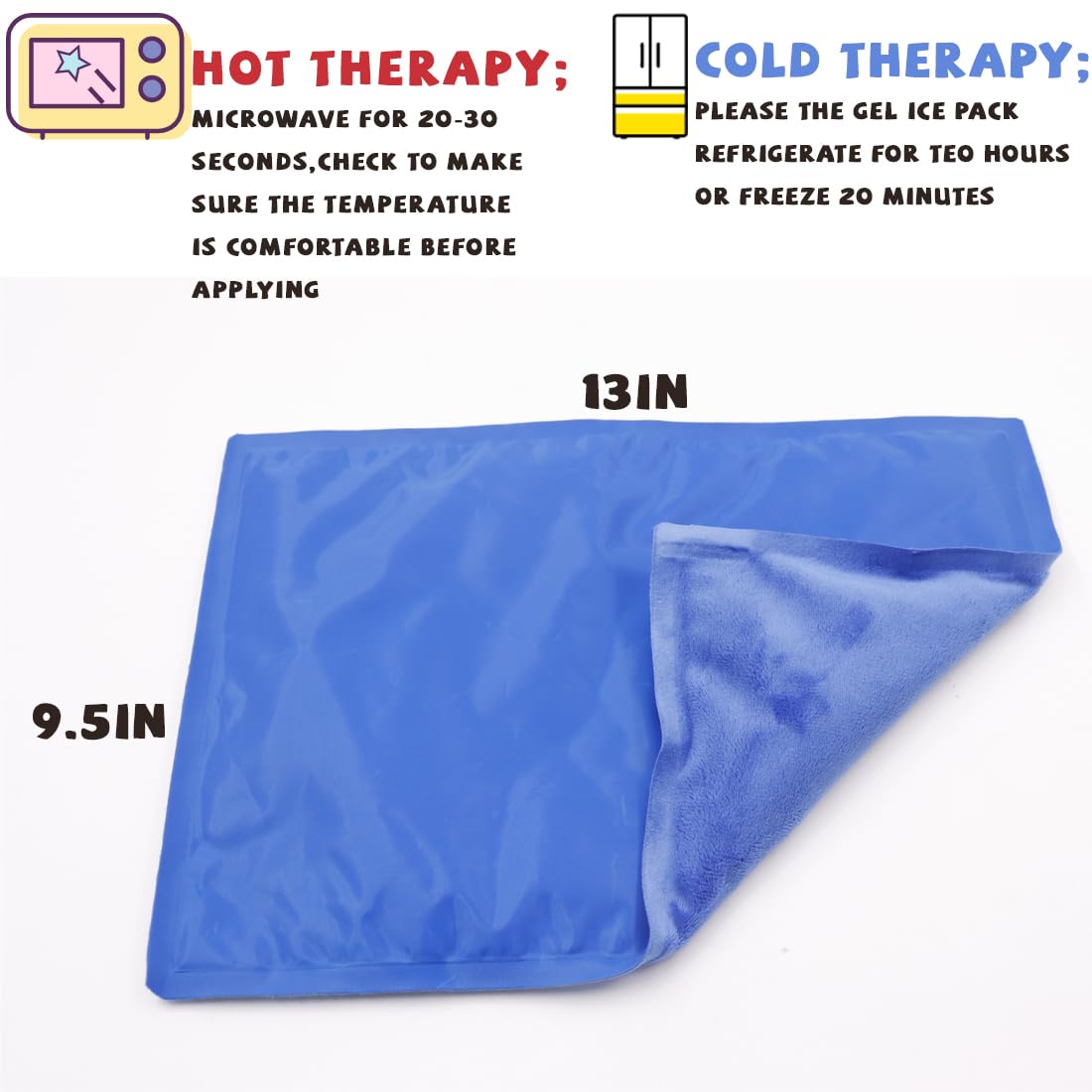 COLDCOOL Instant Relief Cool Pressure Activated Gel Cooling Mat Pad Pillow for Reduce Fevers, Migraines, Hot Flashes, Night Sweats–Place