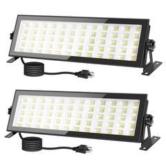 2 Pack 120W IP66 Waterproof Outdoor 16000LM Super Bright LED Garage Light, 5000K Daylight White LED Exterior Light