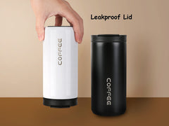 1PC of Travel Vacuum Insulated 500ml Coffee Mug with Leak Proof Screw Lid, White