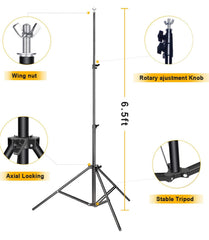 Backdrop Stand for Parties, 6.5x10ft Photo Background Support Banner Stand with 4 Spring Clamps, 2 Sandbag, 4 Backdrop Holder Clip for Parties, Baby Shower, Birthday