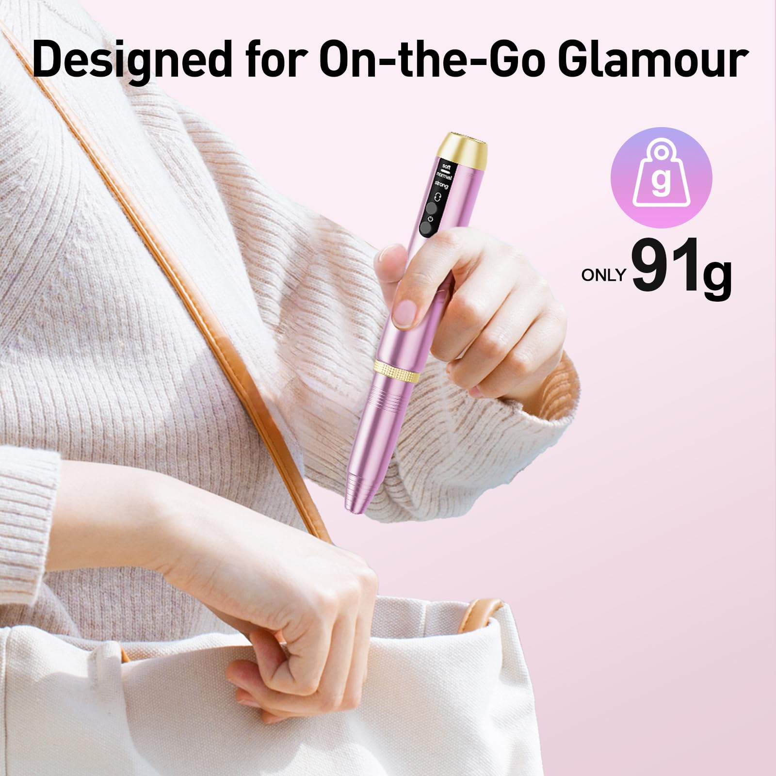 Beloving Nail Drill, Rechargeable Cordless Nail Drill Machine Portable Electric Nail Drill, 20000RPM Professional Electric Nail File for Acrylic Gel Nails - Purple