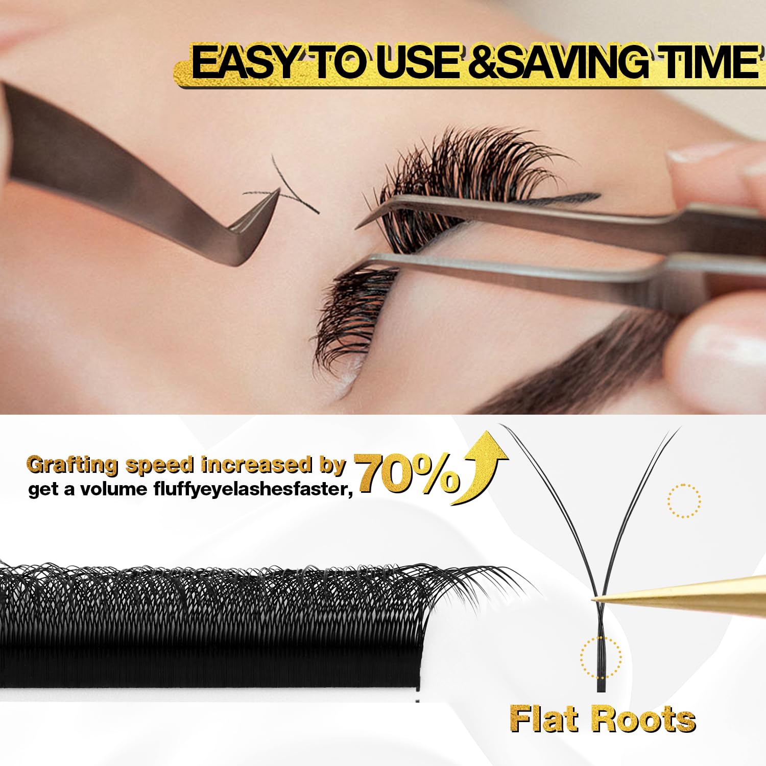 CharmO'clock Premium YY D Curl 8-16mm Mixed Volume Length Lash Extensions Super Matte Black Finish X004YXSNRH