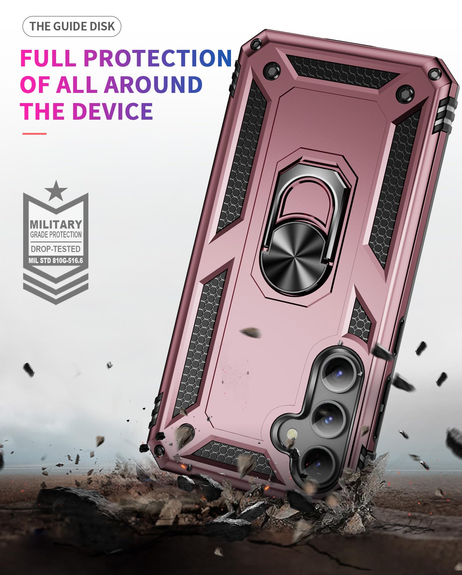 CQUIK Phone Case for Samsung Galaxy S23 FE 5G Case with Ring Stand Magnetic Kickstand for Samsung Galaxy S23 S23 FE