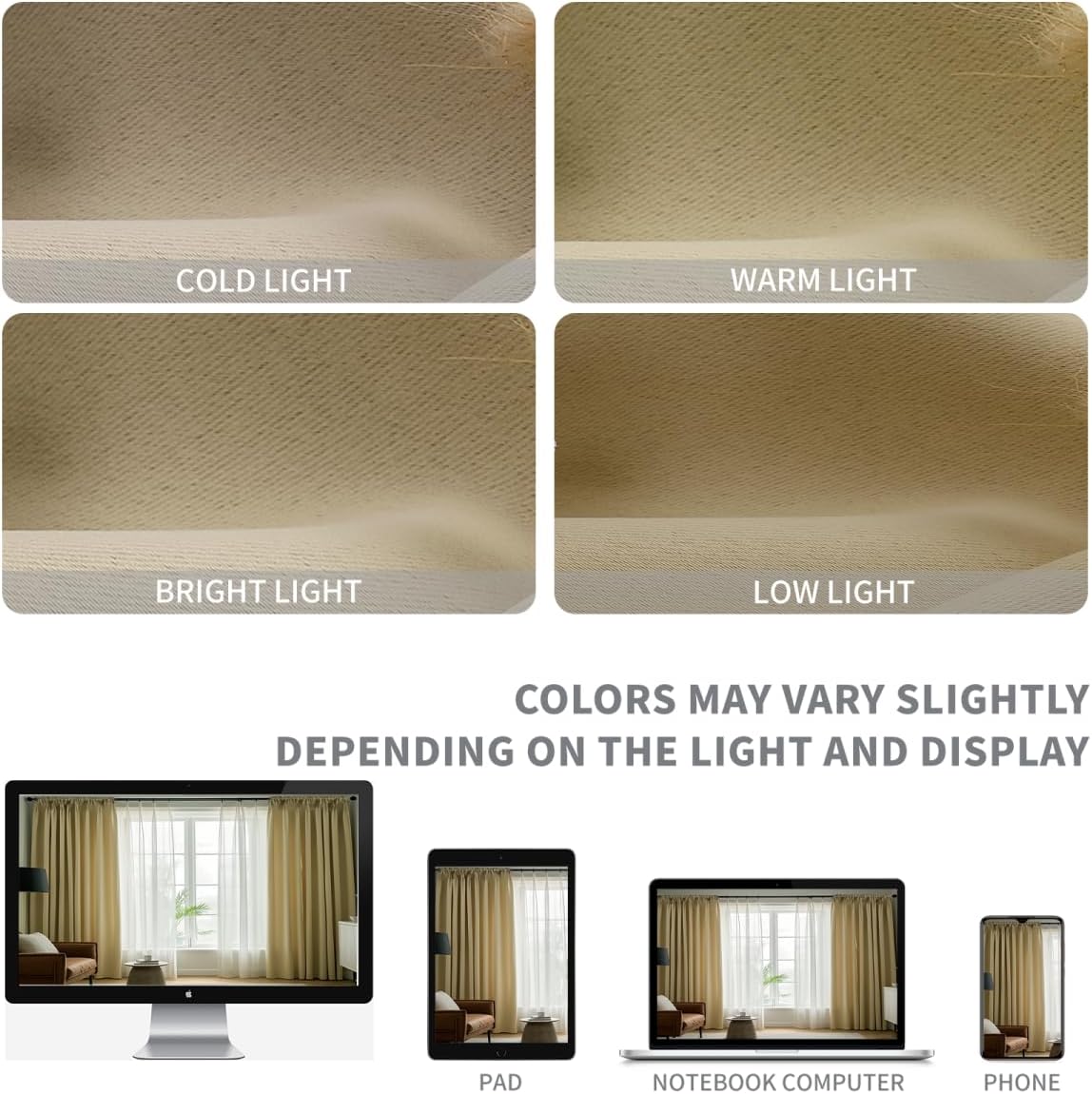 CUCRAF 52x95 inches SET OF 2 Full Blackout Window Curtains Long, Faux Linen Look Thermal Insulated Grommet Drapes Panels, BEIGE