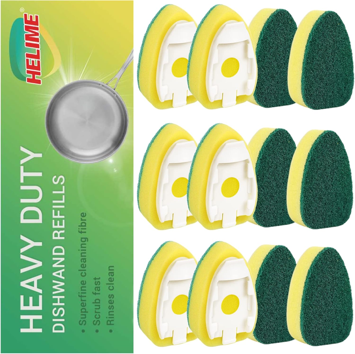 Dishwand 3-PACK Non Scratch Dish Wand Sponge  Replacement Heads