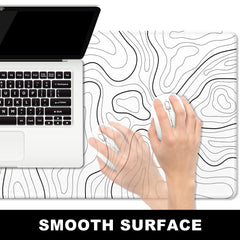 BOSOBO 80x30cm Minimalist Abstract Lines Large Desk Gaming Mouse Pad Mat, WHITE/BLACK