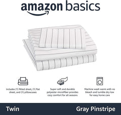 Amazon Basics Soft Microfiber Sheet Set with Elastic Pockets - Twin, Soft, Easy-Wash Lightweight Microfiber - Jade Medallion F4MJ