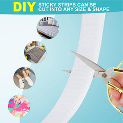 20Ft*1 inch Hook and Loop Tape Roll with Heavy Duty Adhesive - Fastener Mounting Tapes Strips with Sticky Back for Sewing, Crafting,DIY- Indoor or Outdoor Use