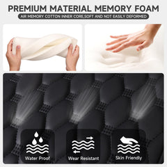 EINESIN Universal Fit for Most Cars PU Leather Memory Foam Armrest Cushion Center Console with Storage Bag, Black