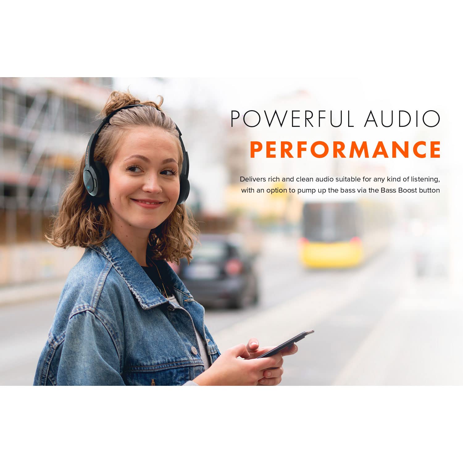 Creative Sound Blaster JAM V2 On-Ear Lightweight Bluetooth 5.0 Wireless Headphones with USB-C, aptX Low Latency, aptX HD, Multipoint Connectivity, Voice Detection and Noise Reduction, 22 Hours Battery Life