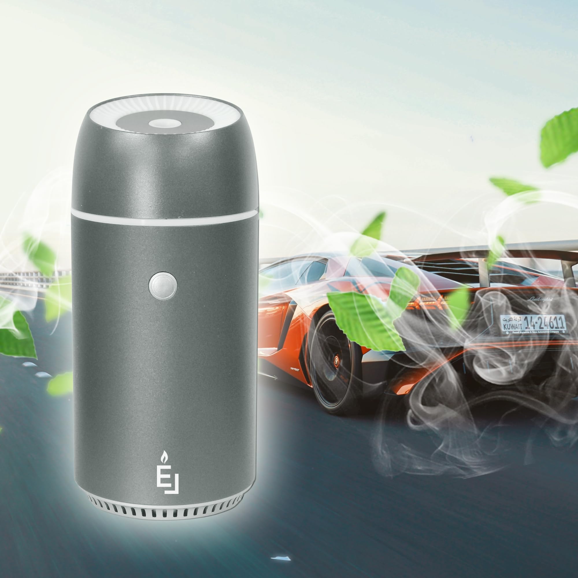 Earnest Living Essential Oil Diffusers Aluminium Car Air Fresheners Humidifier for Essential Oils Car Aromatherapy Diffuser 100ml Car Diffuser Timers Night Light Auto Off USB Portable Silver Gift