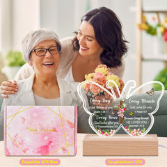 Christian Biblical Faith Based Religious Church Scripture Acrylic Butterfly Night Light with Bible Verse Prayer Butterfly Decor