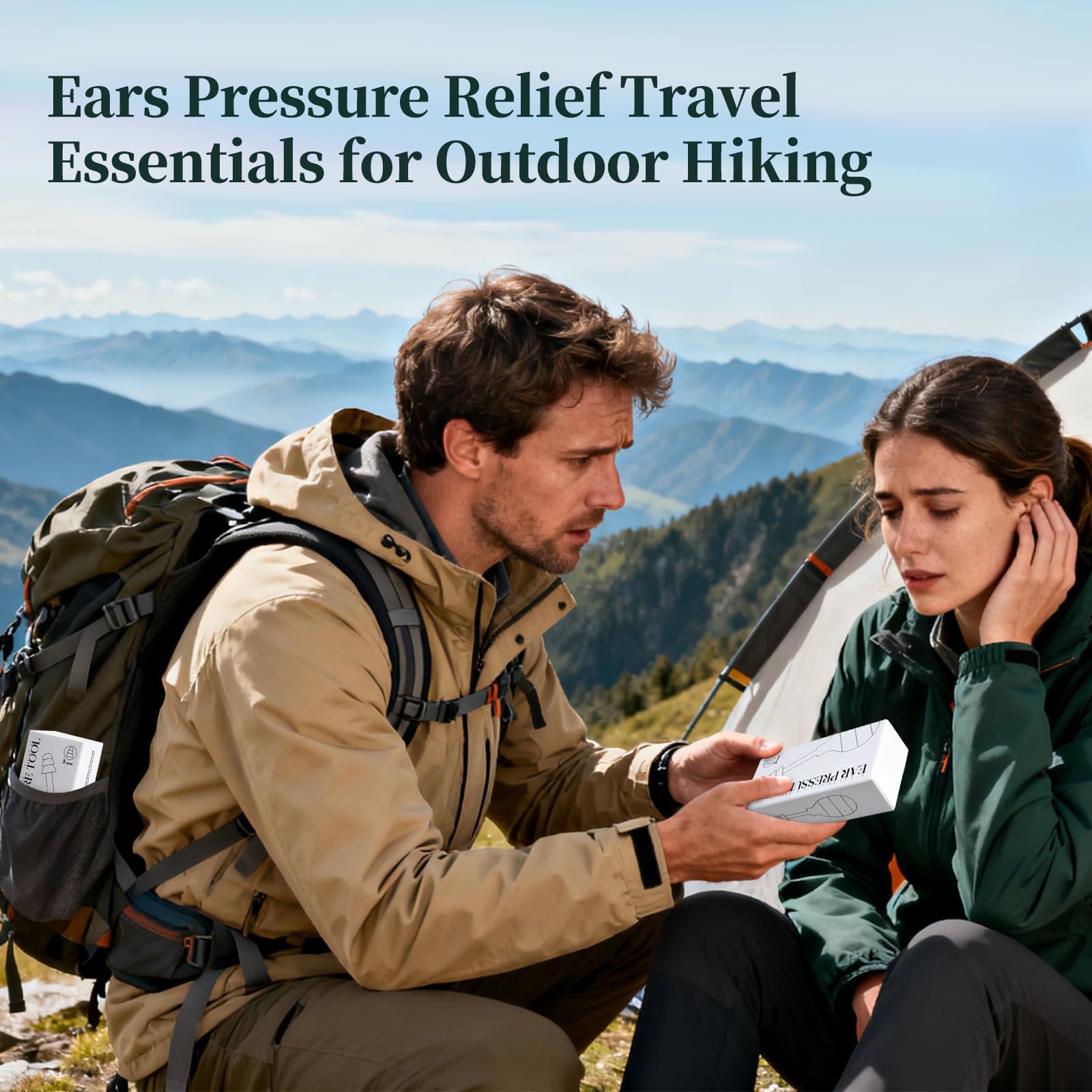Ear Pressure Relief Suction Device, Ear Pressure Tool, Migraine and Headache Relief Inner Ear Balance, Airplane Ear Pressure Relief,Reduce Stress, Tension, Pain by Inner Ear Pressure - Gray