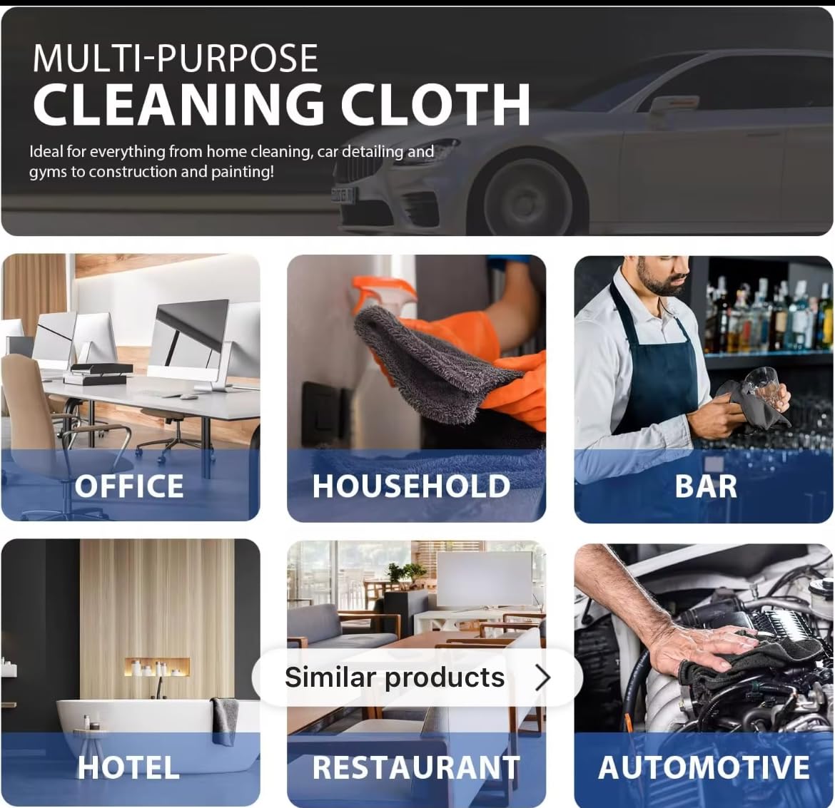 Aahanic Microfiber All-Purpose Cleaning Cloth, Pack of 12, Used for Cars, Kitchen, Dishes etc