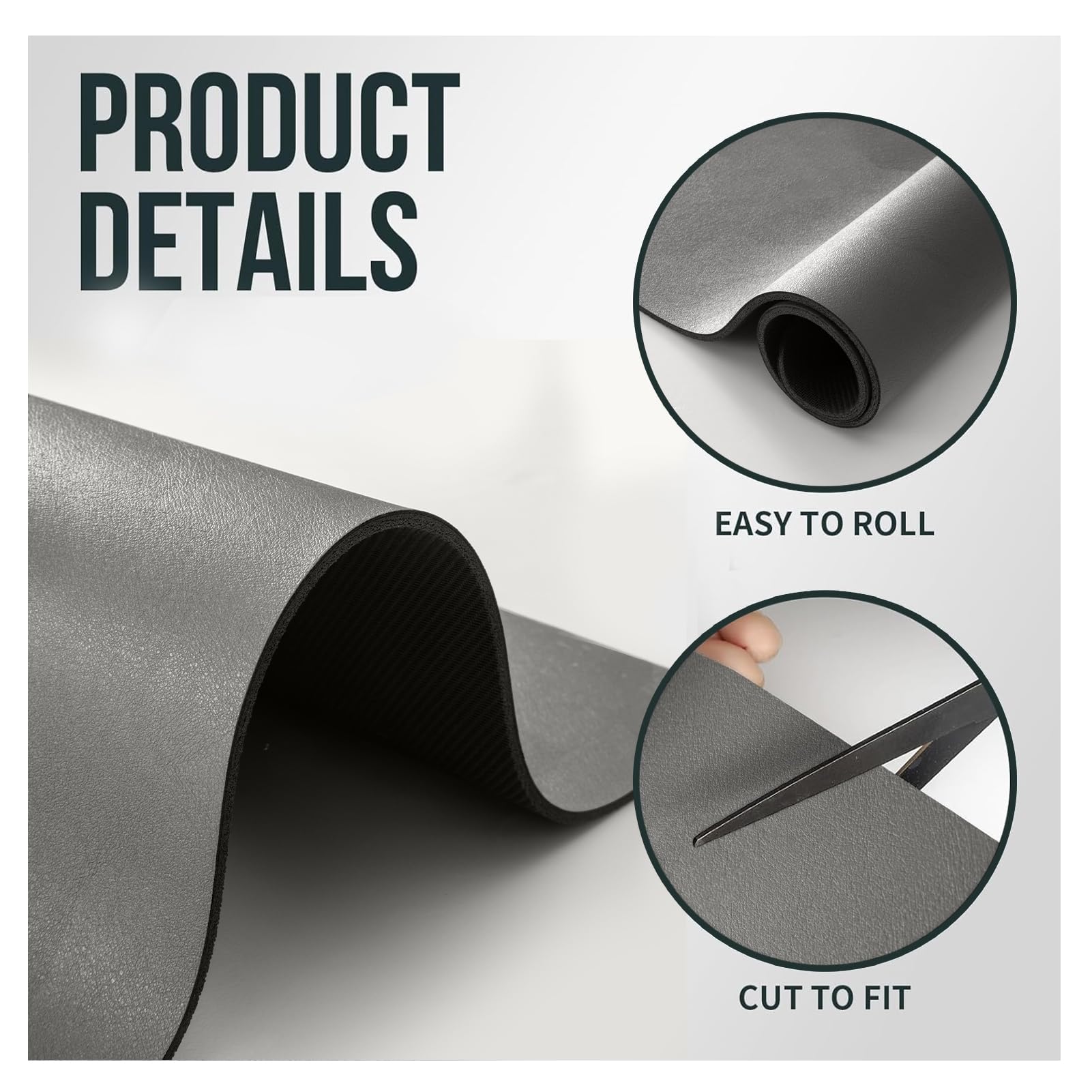 Coffee Mat Bar Hide Stain Absorbent Drying Mat With Waterproof Rubber Backing - Fits Under Coffee Maker, Machine, Pot, Espresso Machine - Bar Accessories (Grey, 12"x19")