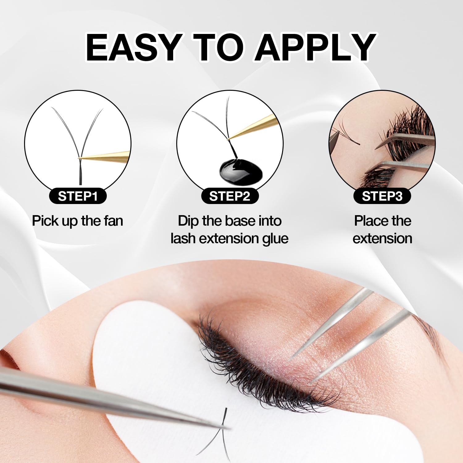 CharmO'clock Premium YY D Curl 8-16mm Mixed Volume Length Lash Extensions Super Matte Black Finish X004YXSNRH