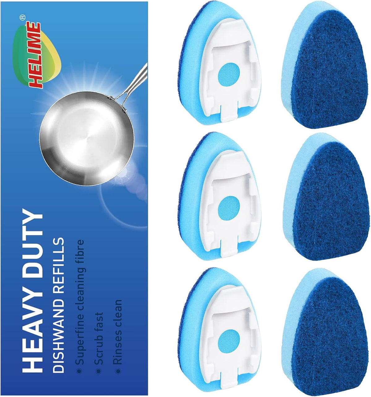 Dishwand 3-PACK Non Scratch Dish Wand Sponge  Replacement Heads