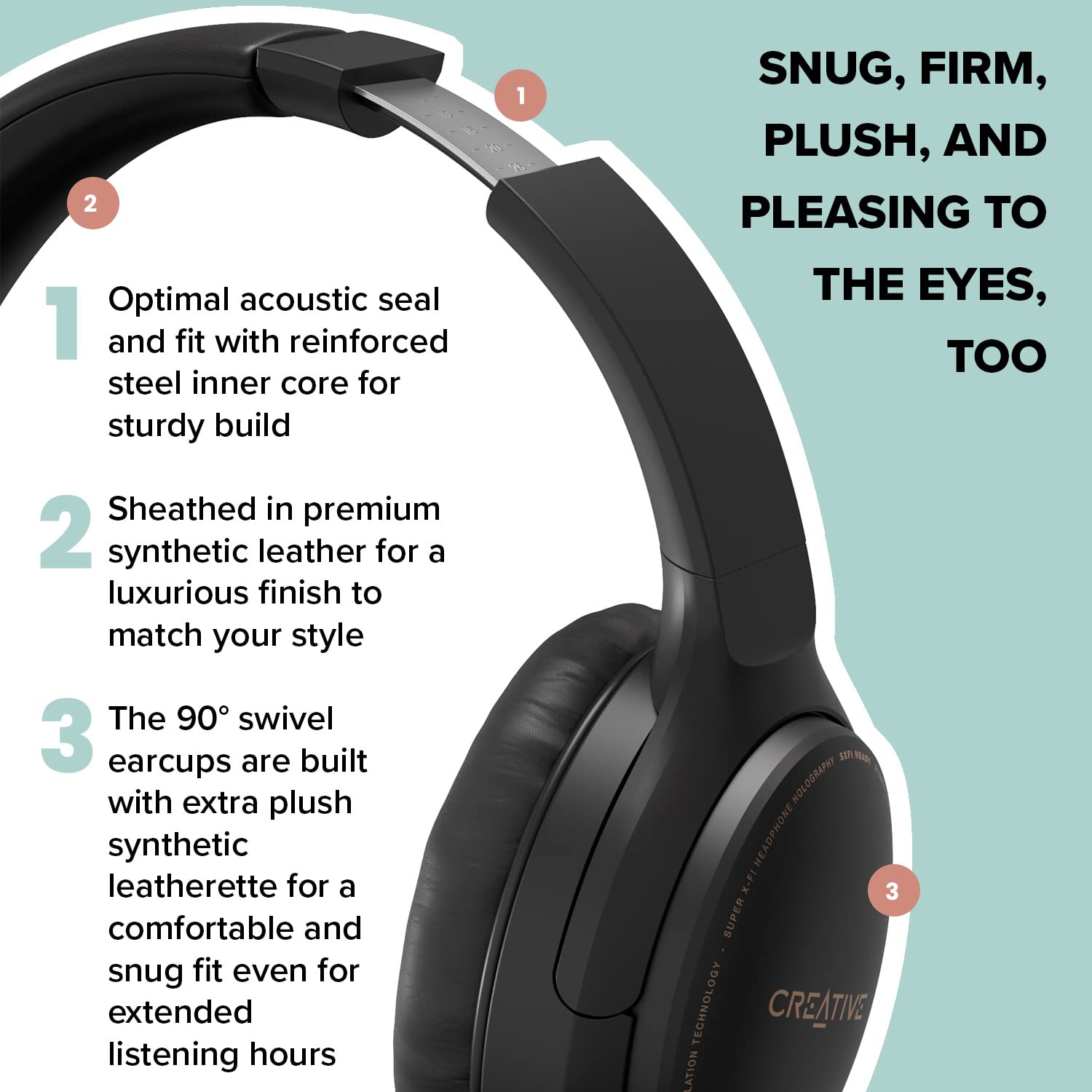 Creative Zen Hybrid Bluetooth Wireless Over-Ear Headphones Black