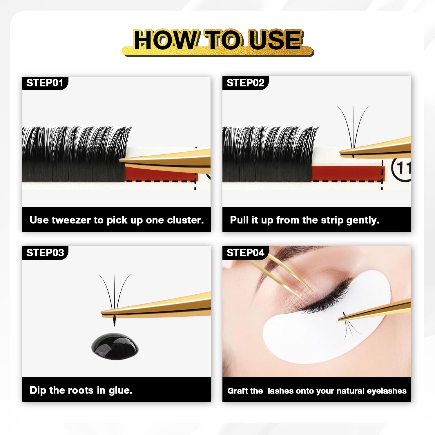 CharmO'clock Cashmere C Curl 0.05mm Thickness 8-16mm Mixed Length Volume Lash Extensions Trays Super Matte Black Individual X004YXSX0J