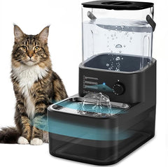 Dwarfuarm 3L Filterless Cat Water Fountain with 4000mAh Battery, BLACK