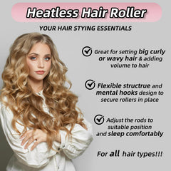 CEKEME 4pcs Heatless Blowout Curlers for Long Hair, Jumbo Flexi Soft Rods, Black