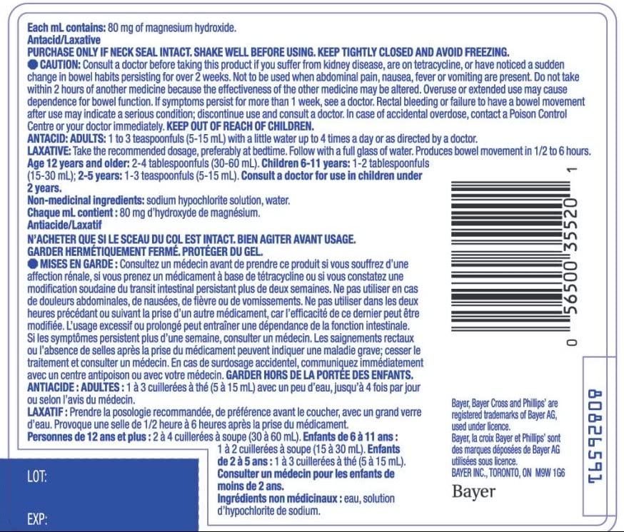 Bayer Phillips Milk of Magnesia Liquid, 769ml