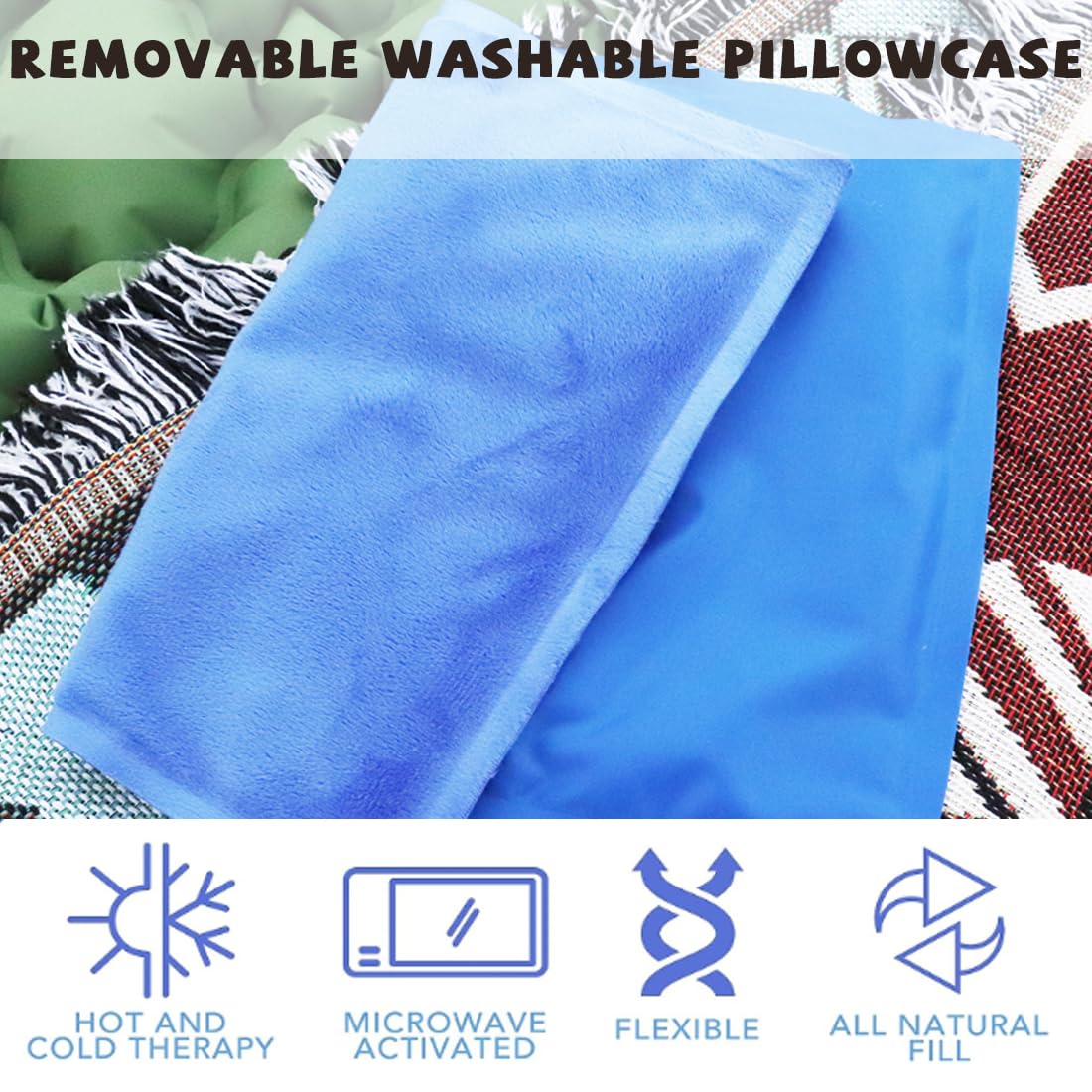 COLDCOOL Instant Relief Cool Pressure Activated Gel Cooling Mat Pad Pillow for Reduce Fevers, Migraines, Hot Flashes, Night Sweats–Place