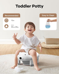 BUNWAG Potty Training Toilet, Attached Trash Bags and Spout Extender, Portable for Boys Girls Use in Indoor and Outdoor