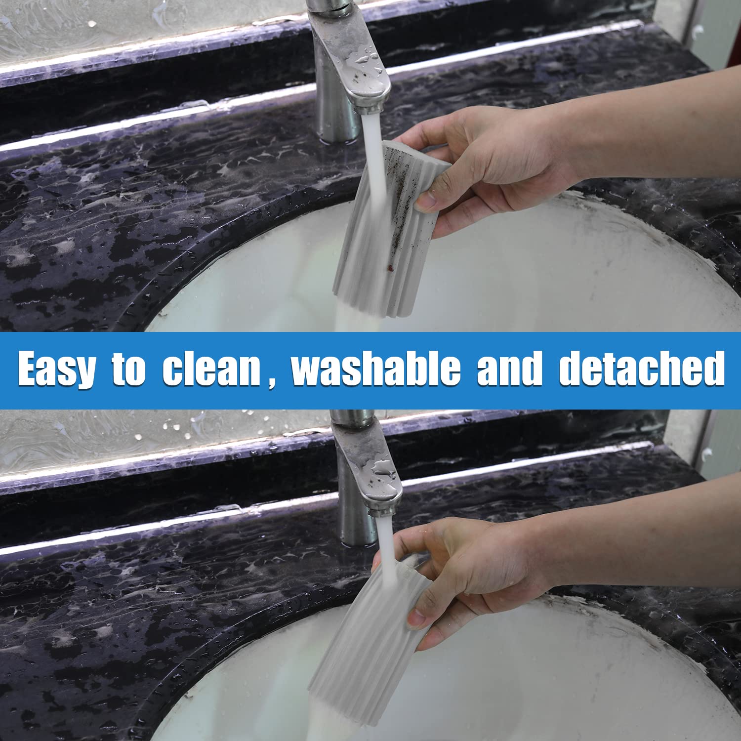 1pc Dust Cleaning Sponge Damp Clean Duster Sponge Cleaning Brush Magical Dust Cleaning Sponge for Cleaning Blinds Glass Baseboards Vents Railings Mirrors, GREY