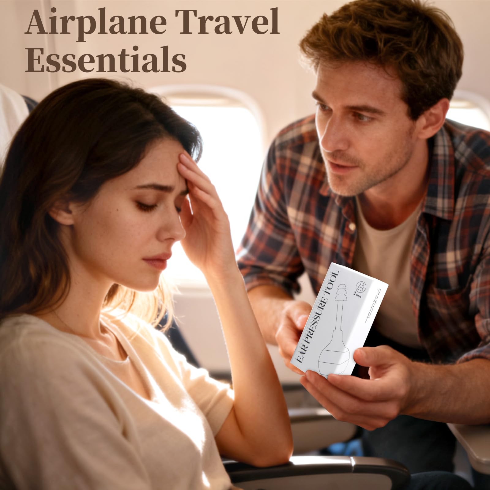 Ear Pressure Relief Suction Device, Ear Pressure Tool, Migraine and Headache Relief Inner Ear Balance, Airplane Ear Pressure Relief,Reduce Stress, Tension, Pain by Inner Ear Pressure - Gray