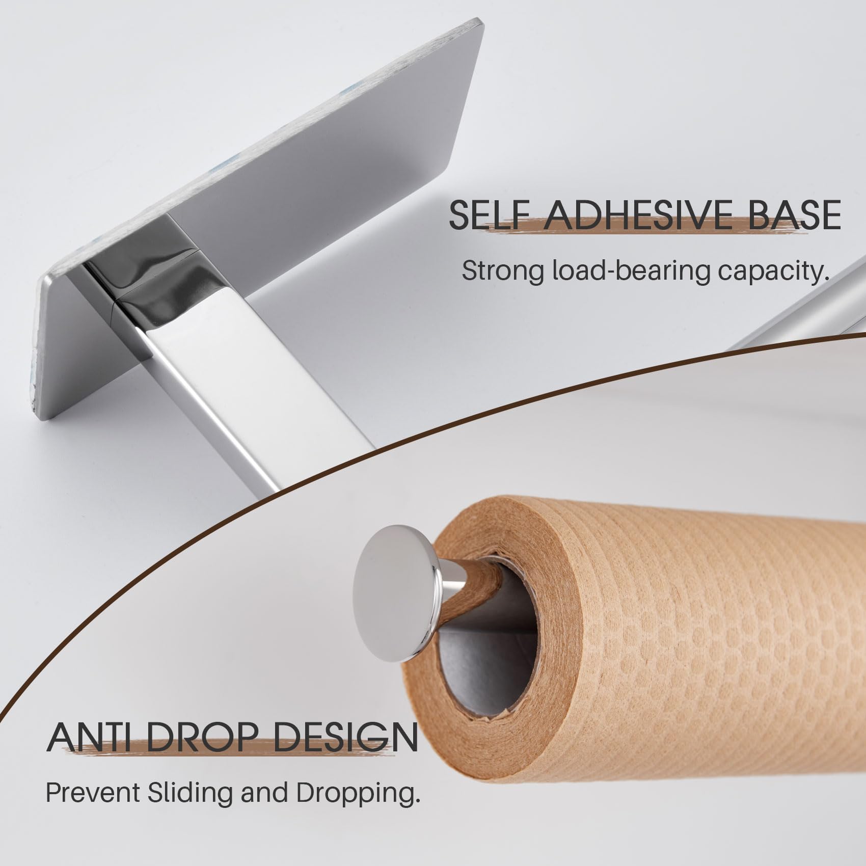 AONEON Self-Adhesive Bar Under Cabinet Paper Towel Holder for Kitchen