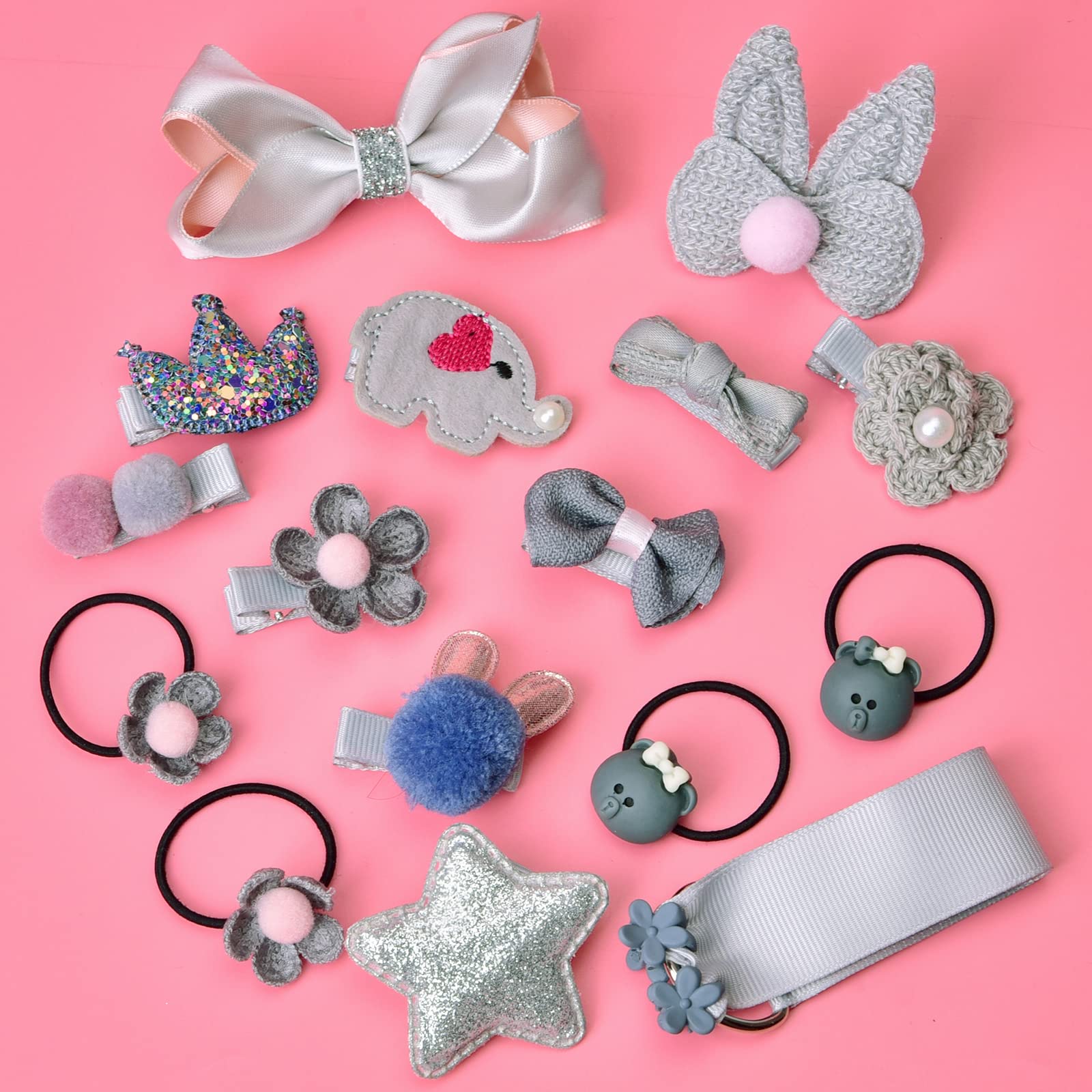 37 PCs Girl's Hair Clips Accessories, Easter Gifts for Girls with 6 Gift Bags, Easter Eggs Stuffers