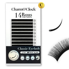 CharmO'clock Cashmere C Curl 0.05mm Thickness 8-16mm Mixed Length Volume Lash Extensions Trays Super Matte Black Individual X004YXSX0J