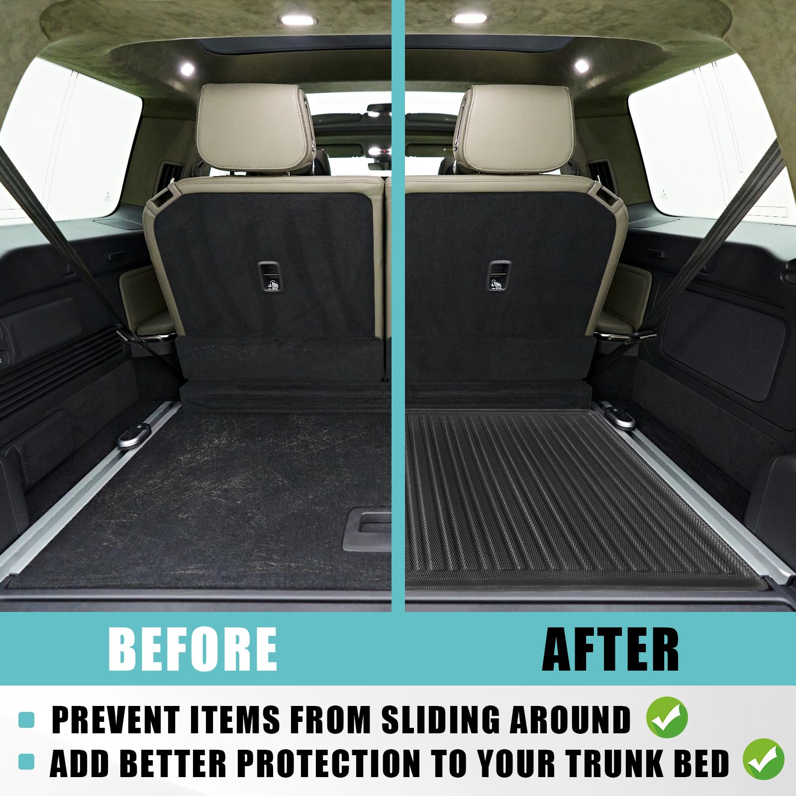 BestEvMod for Rivian R1S All Weather Trunk Mat Protection Accessories, 3D Cargo Liner TPE Material Compatible with Rivian R1S 2022-2024 2025 Interior Accessories