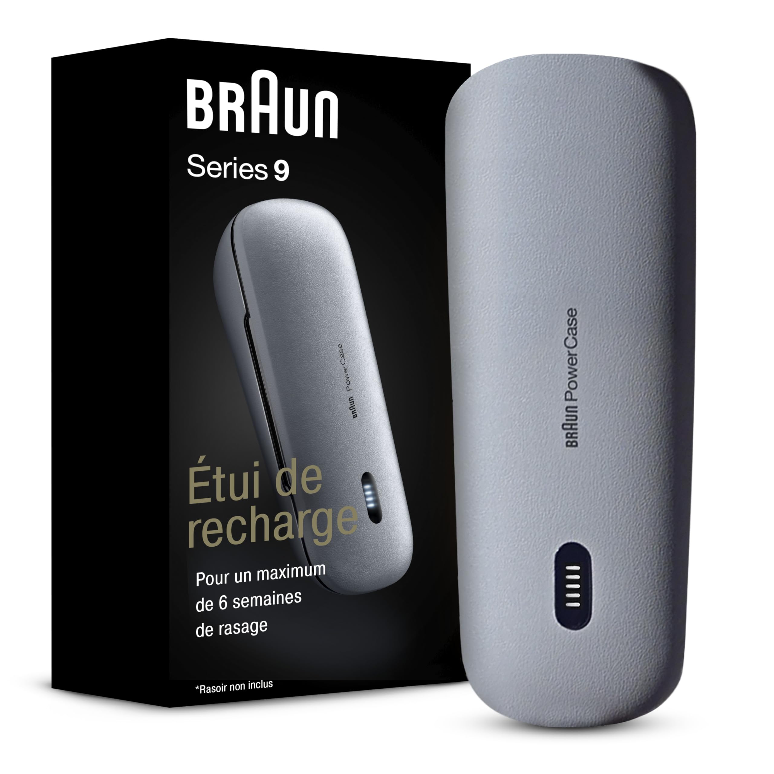 Braun PowerCase 9484pc, Mobile Shaver Charging Case, Compatible with Braun Series 8 and Series 9 Electric Shavers for Men, Up to 6 Weeks of Cordless Shaving Power, 50% More Battery, 90mins Shaving Runtime, Grey