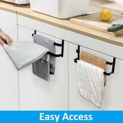 1 Pc Towel Holder for Kitchen Cabinet,Two-Tier Kitchen Towel Rack,Steel Over Cabinet Door Towel Bar,Double Towel Bar Rack,Holds Hand/Dish Towels & Washcloths