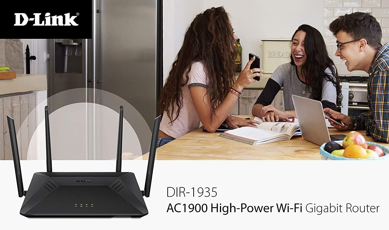(NEW OPEN) D-Link AC1900 High-Power MU-MIMO Wi-Fi Router - Dual Band Gigabit Gaming Wireless High Speed DIR-1935