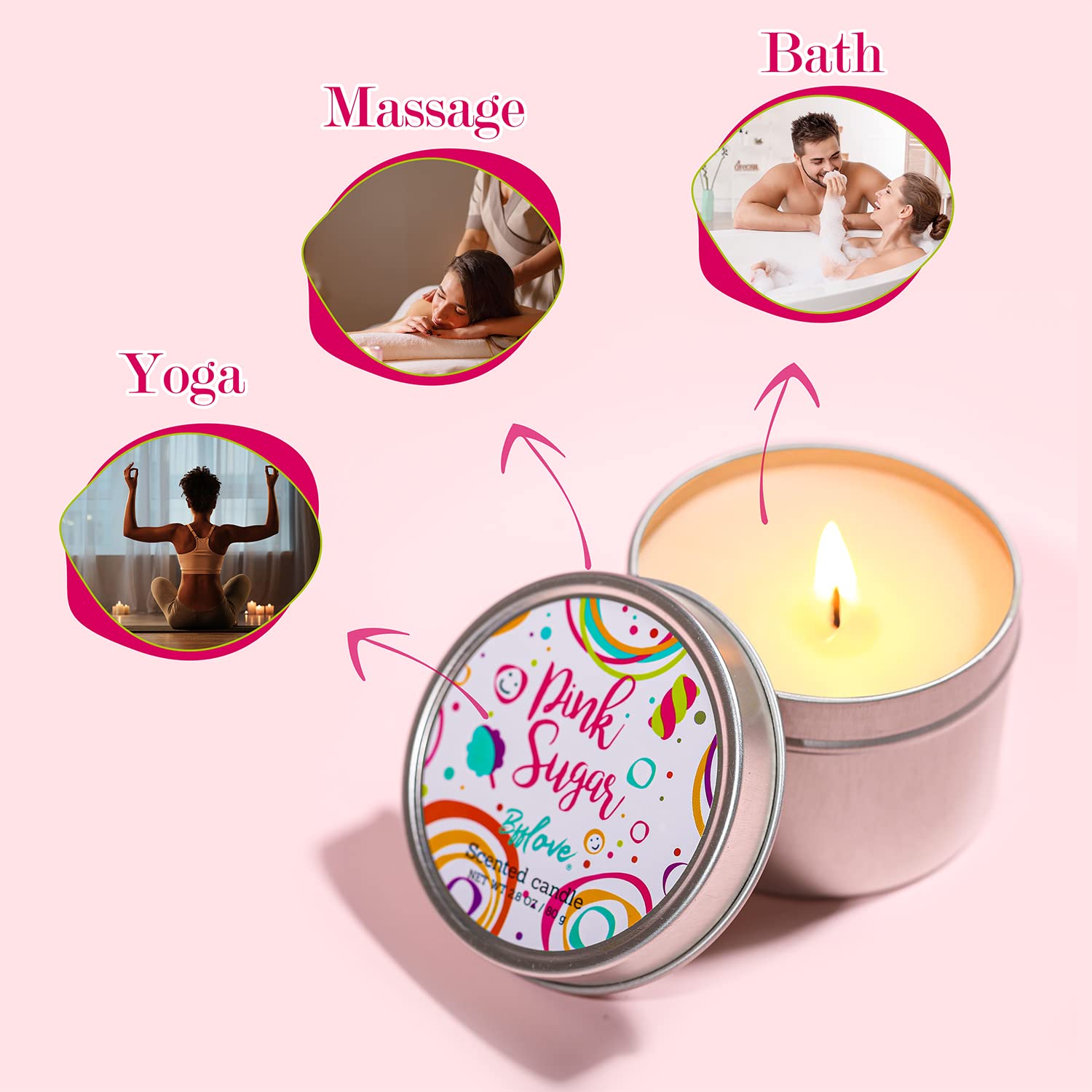 BFFLOVE Women's 5PCS Bath and Body Pink Sugar Gift Set for Girls