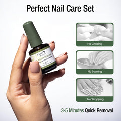 Candy Lover Gel Nail Polish Remover Kit - Gel Polish Remover and Latex Tape Peel Off Liquid with Cuticle Pusher&Nail File, Gel Remover for Nails in 3-5 Minutes, Nail Art Liquid Latex Barrier Protector