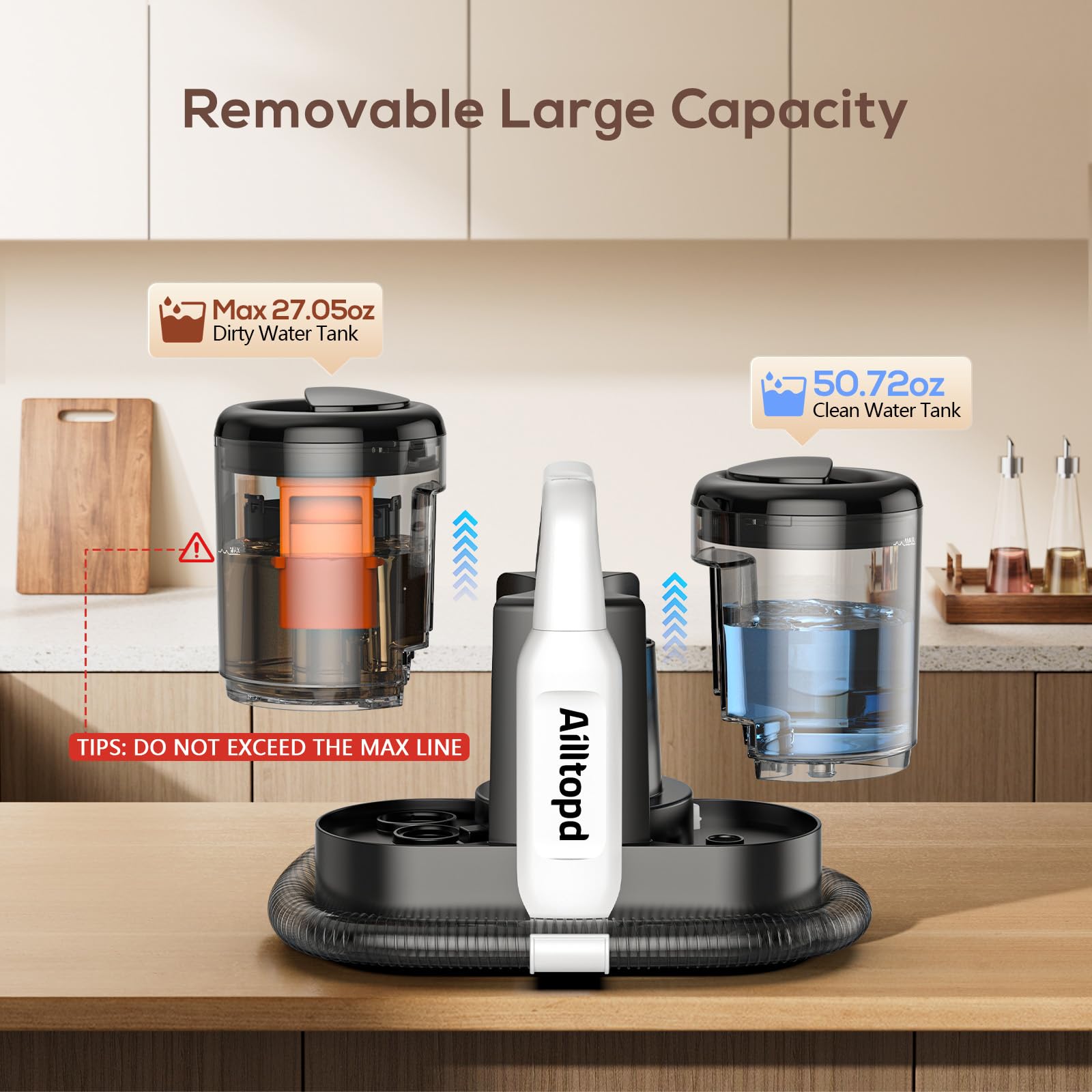 AILLTOPD C5 Portable Carpet &15Kpa Powerful Suction Upholstery Deep Stain Cleaning Spot Cleaner Vacuum